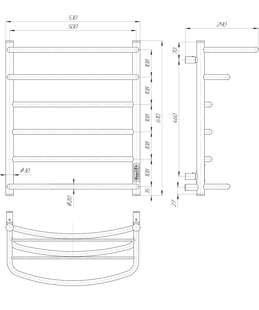 Cascade with Shelf 6 Oro